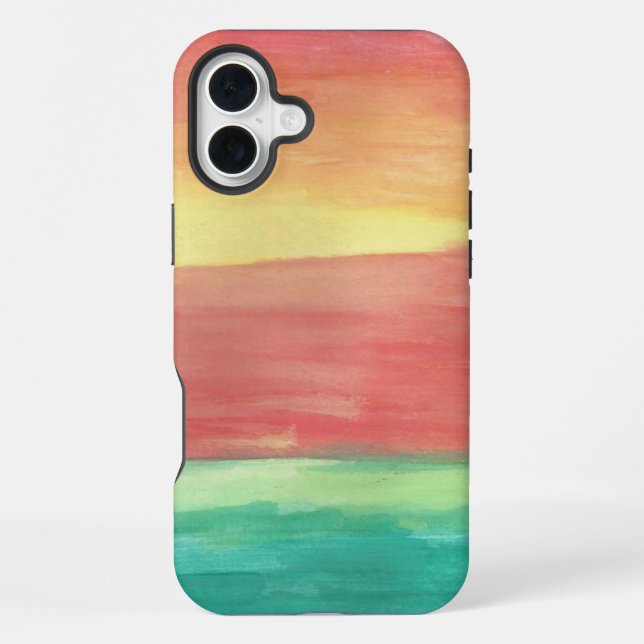 Sunset Shores Abstract Art Iphone Case (Back)