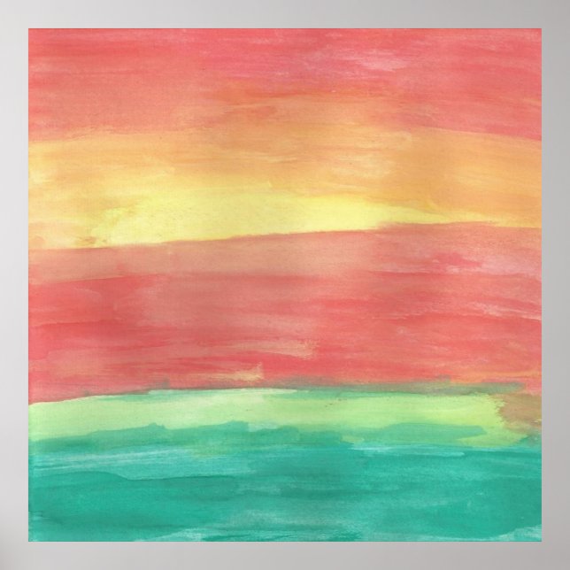 Sunset Shores Abstract Art Poster (Front)