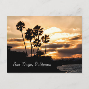Sunset Silhouette In San Diego Postcard