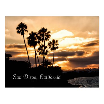 Sunset Silhouette In San Diego Postcard Sunset Silhouette In San Diego Postcard