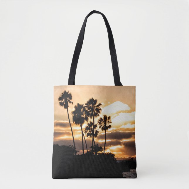 Sunset Silhouette In San Diego Tote Bag (Front)