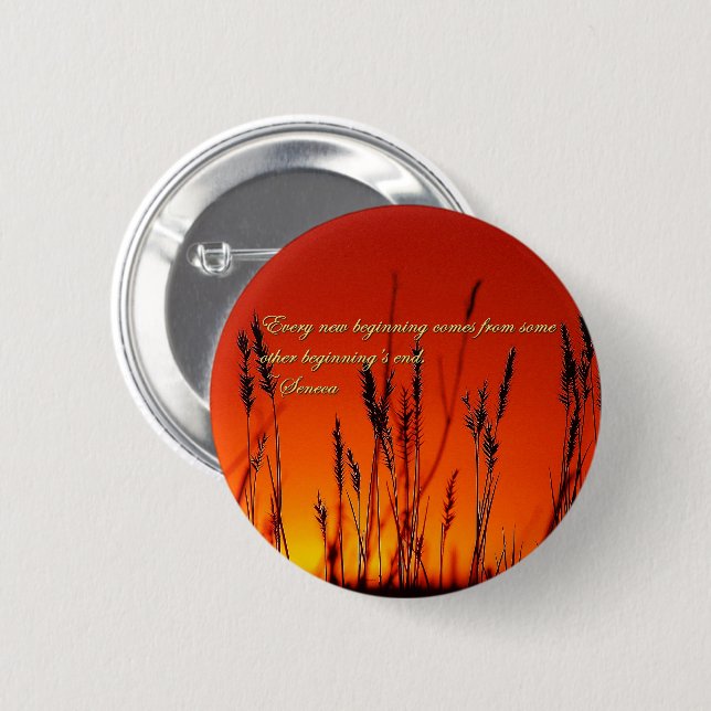 Sunset Silhouette Inspirational Button (Front & Back)