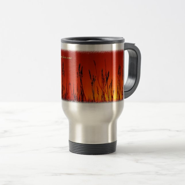 Sunset Silhouette Inspirational Travel Mug (Front Right)