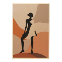 Sunset Silhouette: Minimalist Woman's Body Wall Ar