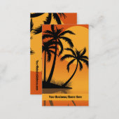 Sunset Silhouette Palm Trees Tropical Beach Business Card | Zazzle