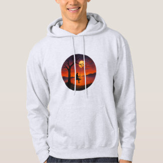 Sunset Silhouette Swing Art Adult Hoodie