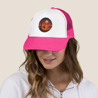 Sunset Silhouette Swing Art Trucker Hat