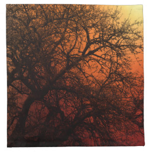 Sunset Silhouette Tree Art Cloth Napkin
