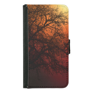 Sunset Silhouette Tree Art Samsung Galaxy S5 Wallet Case
