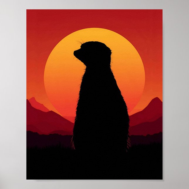 Sunset Silhouette Wall Art – Majestic Animal (Front)
