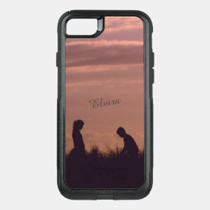 Sunset Silhouettes Nostalgic Photo Custom Name OtterBox Commuter iPhone SE/8/7 Case