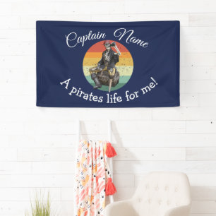 Sunset Skeleton Pirate Party  Banner