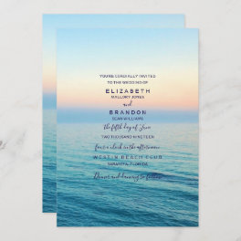 Sunset Skies Beach Ocean Wedding Invitation