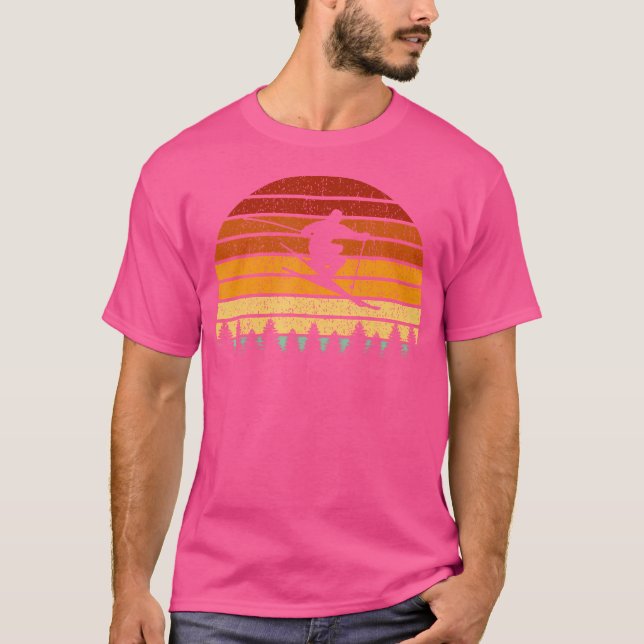 Sunset Skiing For Skiers T-Shirt (Front)