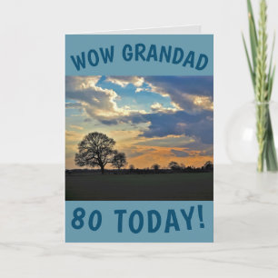 Sunset Sky 80th Birthday Card for Grandad