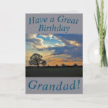 Sunset Sky and Tree Birthday Card for Grandad<br><div class="desc">Birthday card for Grandad featuring a beautiful sunset sky and a bare winter tree.  Text can easily be customized as you wish.</div>