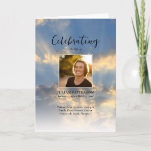 Sunset Sky Celebration of Life Funeral Program