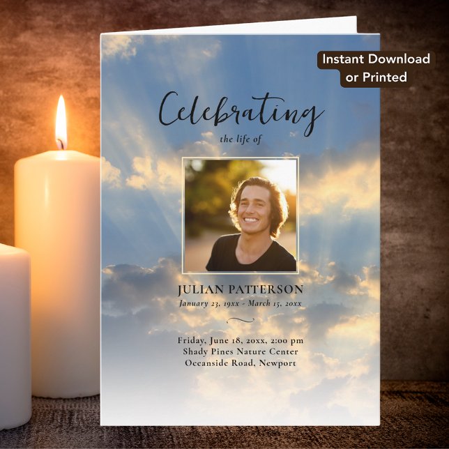Sunset Sky Celebration of Life Funeral Program (Creator Uploaded)