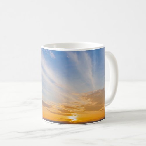 Sunset Sky Clouds Orange Blue Coffee Mug