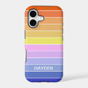 Sunset Sky Colorful Horizontal Stripes Personalise iPhone 17 Case
