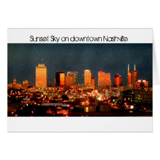 Sunset Sky on Downtown Nashville Cards