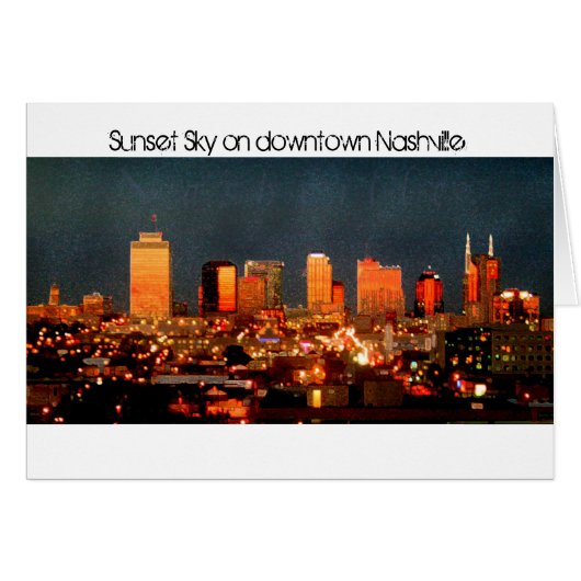 Sunset Sky on Downtown Nashville Cards (Front Horizontal)
