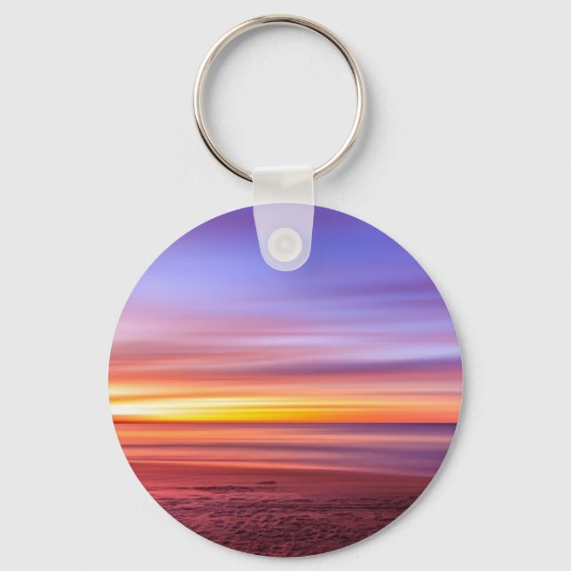 Sunset Sky over Beach and Sea Keychain (Front)