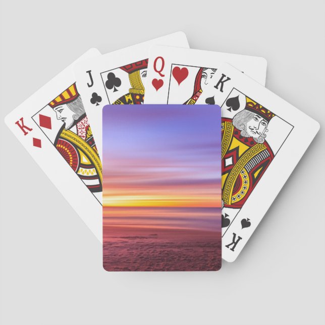 Sunset Sky over Beach and Sea Poker Cards (Back)