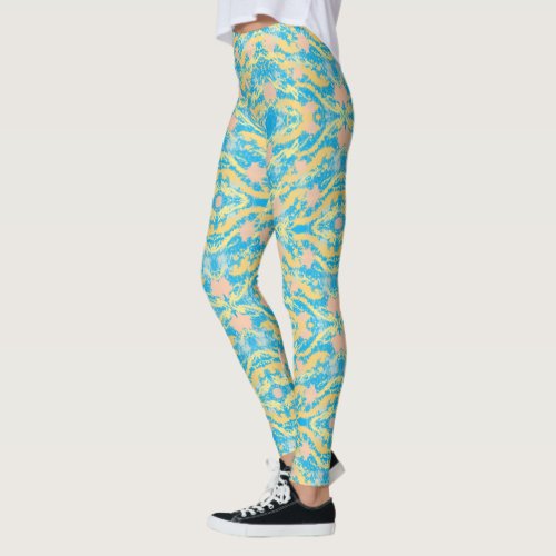 Sunset Sky Paint Splatter Leggings