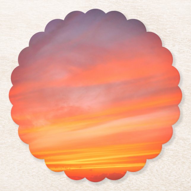 Sunset Sky Paper Coaster (Front)