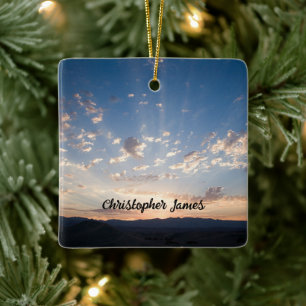 Sunset Sky Personalized Ceramic Ornament
