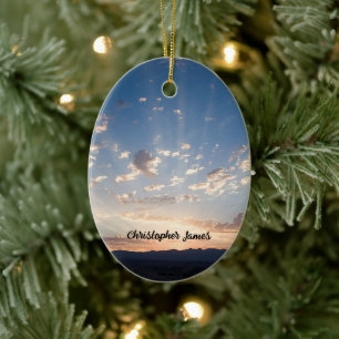 Sunset Sky Personalized Ceramic Ornament