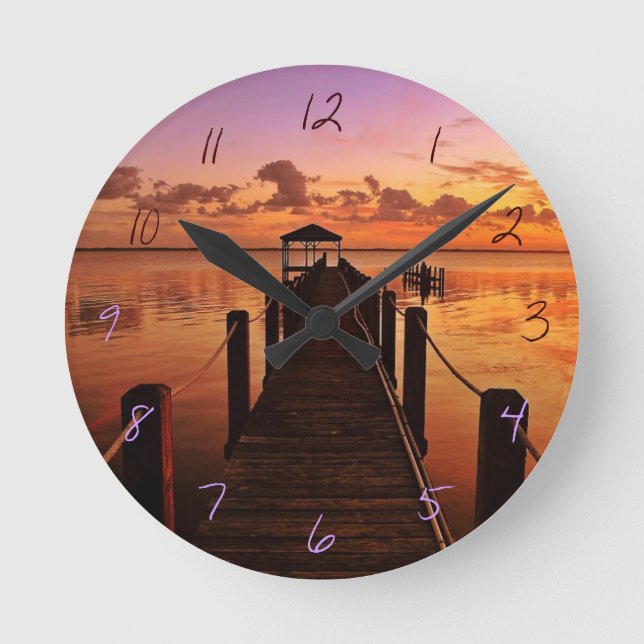 Sunset Sky Round Clock (Front)