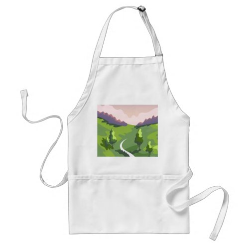 Sunset sky with running clouds adult apron