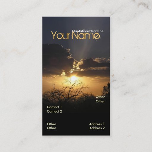 Customizable Sunset Skys Vertical Business Card