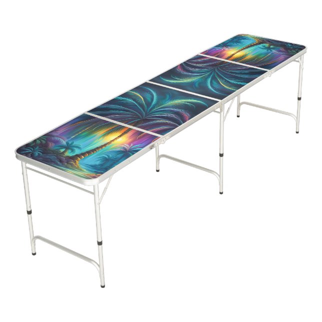 Sunset Slam Beer Pong Table  (Angled)