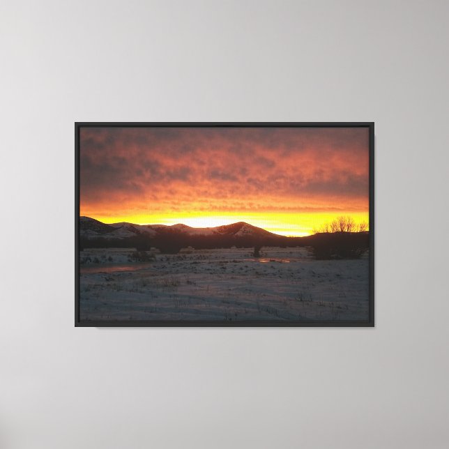 Sunset Snow Stretched Canvas Print (Front)