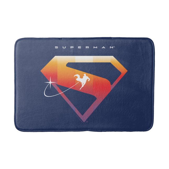 Sunset Soar Superman Shield Bath Mat (Front)