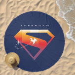 Sunset Soar Superman Shield Beach Towel<br><div class="desc">Add a cosmic twist to your superhero style with this radiant Superman design! Set against a deep navy backdrop, the classic “S” shield glows in a warm gradient of fiery orange, golden yellow, and sunset pink—capturing the beauty of Superman’s power and hope. A silhouette of Superman streaks across the emblem...</div>