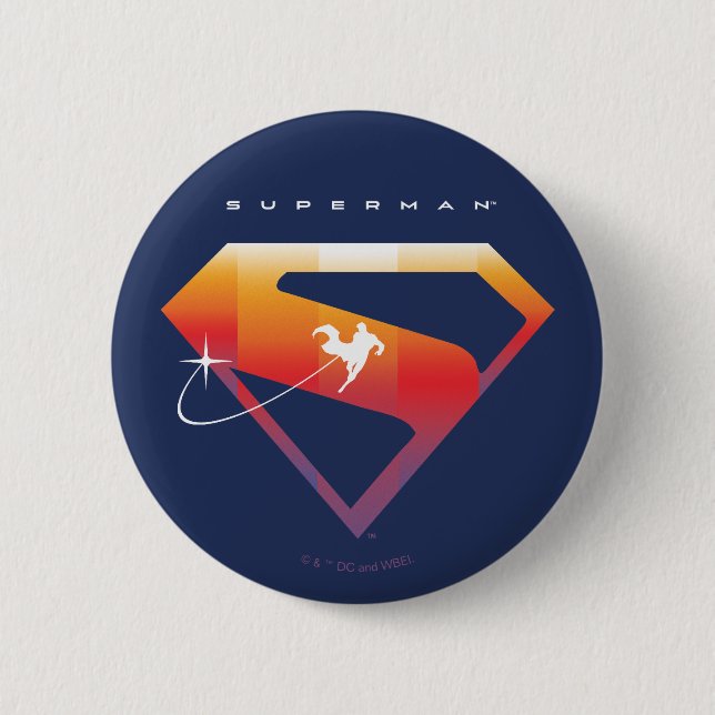 Sunset Soar Superman Shield Button (Front)