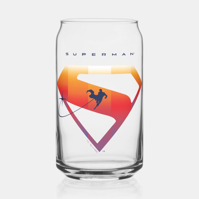 Sunset Soar Superman Shield Can Glass (Front)