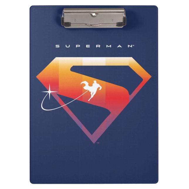 Sunset Soar Superman Shield Clipboard (Front)
