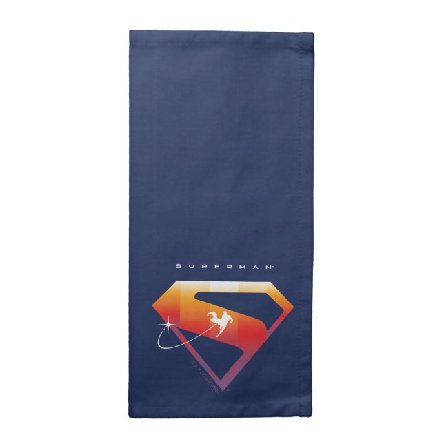 Sunset Soar Superman Shield Cloth Napkin (Half Fold)