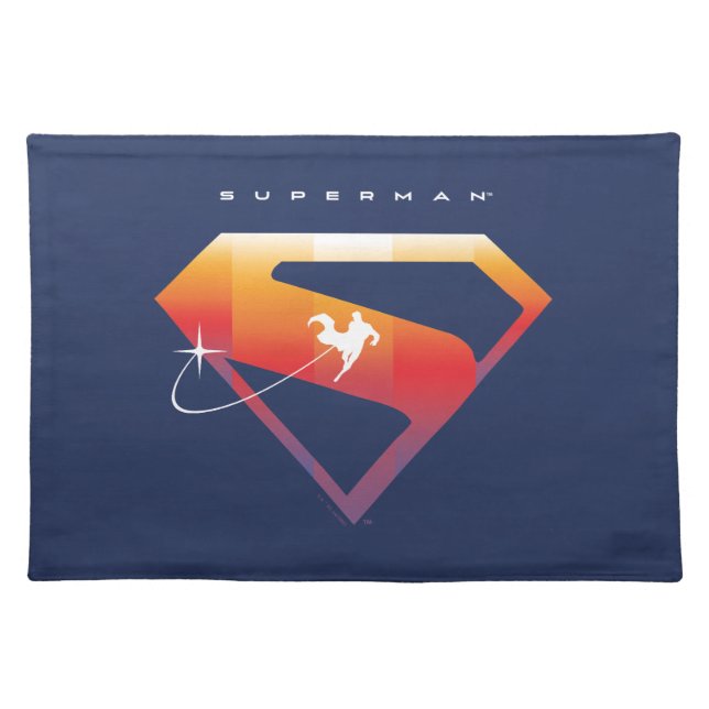 Sunset Soar Superman Shield Cloth Placemat (Front)