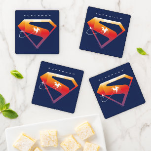 Sunset Soar Superman Shield Coaster Set