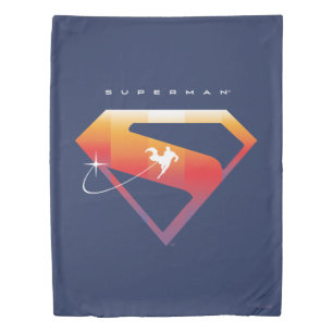Sunset Soar Superman Shield Duvet Cover