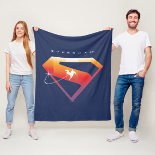 Sunset Soar Superman Shield Fleece Blanket