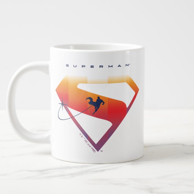 Sunset Soar Superman Shield Giant Coffee Mug (Left)