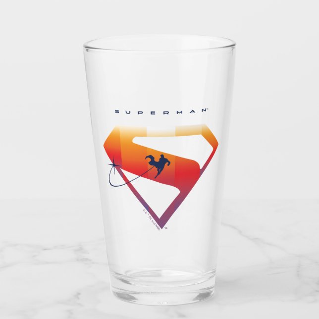 Sunset Soar Superman Shield Glass (Front)