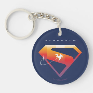 Sunset Soar Superman Shield Keychain